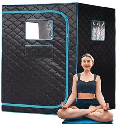 Saunabox, 2-Personen-Saunazelt, tragbares Sauna-Heimsauna-Set, Zwei-Personen-Ganzkörper-Spa mit großem Raum ohne Dampf für Wohnkomfort(1 People Tent Green)