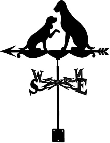 Girouette, Piquet décoratif de Jardin, indicateur de Direction du Vent, Outil de Mesure Professionnel (Famille Canine)