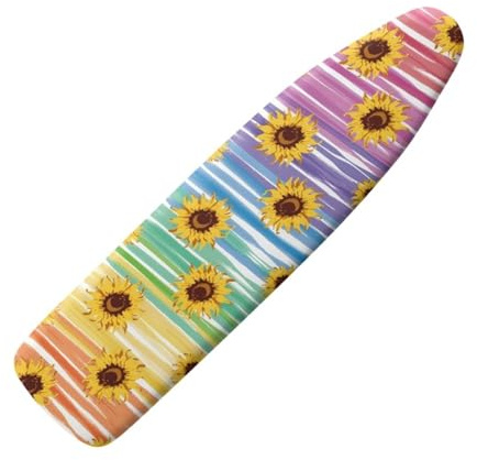 Copriasse da stiro piccolo, 90 x 30 cm, a strisce colorate, elastico, resistente alle bruciature e facile da montare, mini e portatile
