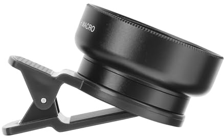 VILLCASE Lente De Teléfono Móvil Gran Angular 0,45x Clip para Smartphone, Lente Macro De Alta Definición, Accesorio De Fotografía Móvil, Negro