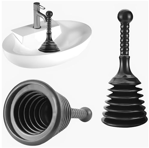 Ar Easy Buy Toilet Plunger for Drains and Sinks Powerful PVC Sink Plungers for Unblocking Quick & Effective Toilet Unblocker & Drain Plunger Tool for Kitchen, Bathroom & Shower