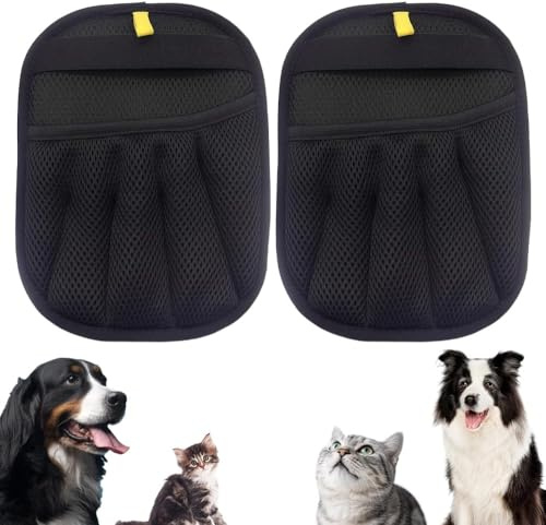 Tierhaarentferner Handschuh,2PCS Automatische Erfassung elektrostatischer,Katzenhaarentferner,katzenhaare entfernen,Verdickt,Keine Toten Ecken zur Haarentfernung,Leicht zu Reinigen und zu Verwenden