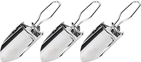 Pelle à Main Pliante en Acier Inoxydable |Mini truelle 3 pièces pour Le Camping et Le Jardinage |Outil de désherbage Portable/équipement de Survie/Pelle extérieure |Conception
