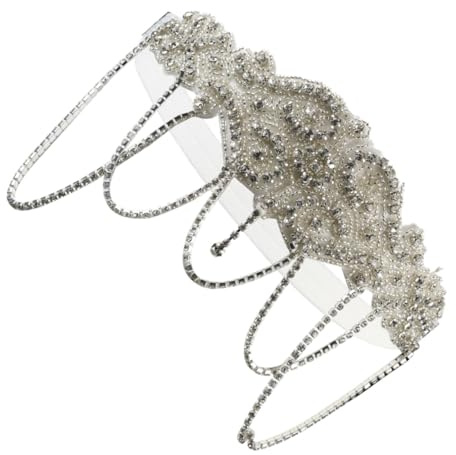 Strass Haarschmuck mit Frontkette, Weiß, Legierung, Retro Stil