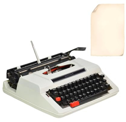Klassische Schreibmaschine Alt Schreibmaschine Vintage Sammleredition Mit Tasche Klassische Analoge Technik Für Schriftsteller Und Retro Fans(White)