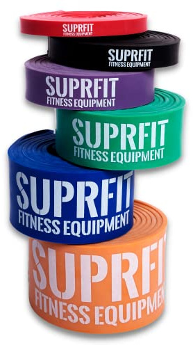 SUPRFIT Qualitäts Resistance Bands als Widerstandsbänder - Fitnessband für Klimmzüge, Cross- und Krafttraining, Fitnessbänder in vers. Stärke & Farben - Extra Leicht (Rot) (2,2 kg bis 22 kg Dehnung)