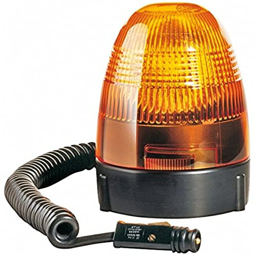 HELLA 2RL 007 337-057 Halogen Rundumleuchte - KL Rotafix - 24V - gelb (amber) - Magnetbefestigung - 2-poligfür Traktor, LKW, Gabelstapler