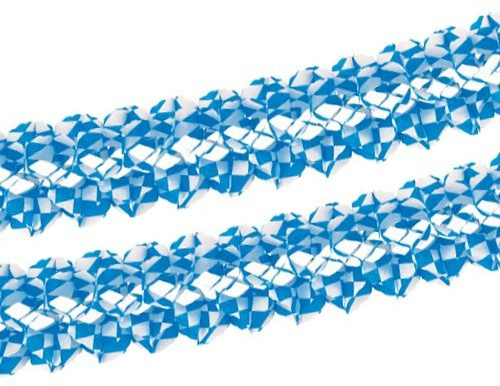 PAPSTAR Girlanden Papier Ø 16 cm · 4 m Bayrisch Blau schwer entflammbar Oktoberfest Dekoration bayerische Wiesn, 2 Stück