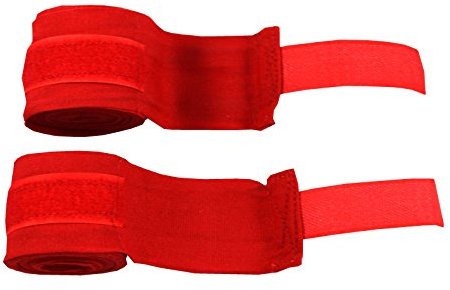 Lisaro Bende bestem Velcro e passante per il pollice. Bende mezzo elastico per MMA, boxe, Kickboxing & Sparring. Cinturino da Polso Nero, Ottima saldatura registrazione, rot