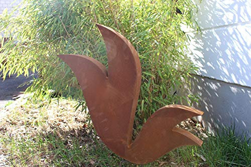 Zen Man Edelrost Gartenstecker Rost Gartenskulptur aus Metall Garten Figure Glück Symbol Gartendeko H40* B43,5 * 5 cm 031770-1