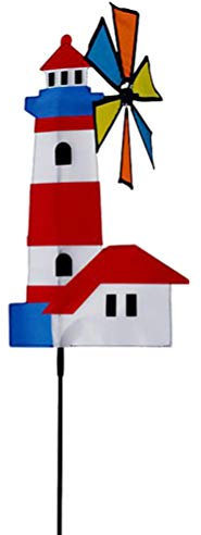 UPKOCH Wind Spinner Outdoor Stake Yard Spinner Garten Wind Catcher Wind Mühlen mit Leuchtturm Rasen Terrasse Dekoration 100X31cm