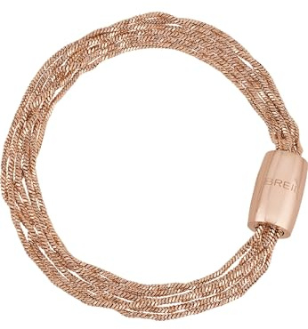 Breil, Collezione Magnetica System, Bracciale Donna, Elemento Small Ray of Light, Bracciale in Acciaio IP Rose Lucido con 6 Catene Ritorte, Chiusura Magnetica, Lunghezza 19 cm, Idea Regalo Donna