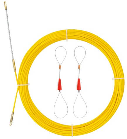 IRSCorp 100FT 3mm Fibra de Vidrio Pescado Cable de Cinta Extractor de Cable Kit de Varillas de Cable Eléctrico Extractor de Cable a través de la Pared Dispositivo de Guía de Alambre Enhebrador de