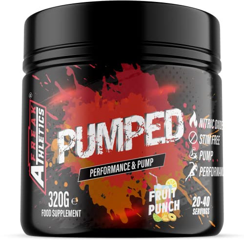 Pumped 'Fruit Punch' Pump Pre Workout by Freak Athletics - Non Stim Pre Workout Powder Stimulant & Caffeine Free