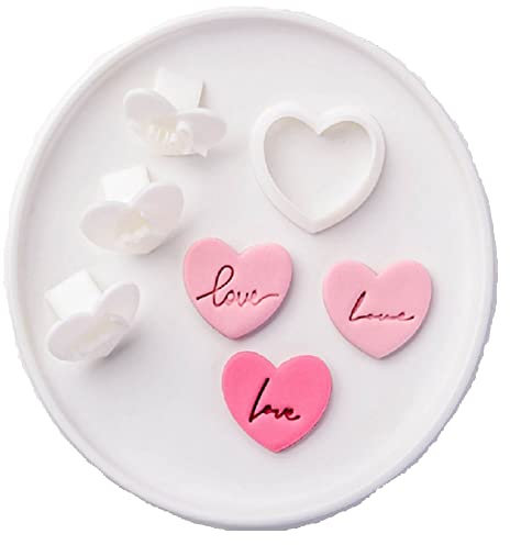 3styles Letter Biscuit Fondant Embosser Stamp Mold Heart Shaped Cookie Cutters Valentines Day Wedding Party Cake Decoration