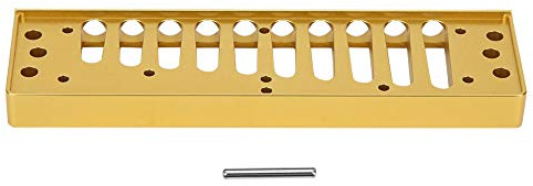 Mundharmonika-Kamm, 10-Loch-Blues-Harfen-Kammteil für Mundharmonika-Zubehör SP20 aus Aluminiumlegierung (GOLD)