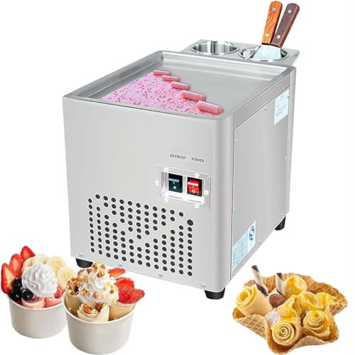 GYQSSD Yogurt Fry ice Cream Machine, Commercial Stir-Fried Fried Ice Cream Roll Machine, Automatic ice Cream Maker Froze Pan Roller, for Easy Homemade Rolled Ice Cream