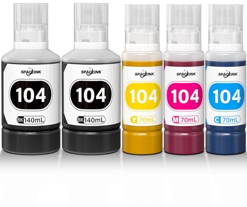 Inchiostro 104 Multipack compatibile per Epson 104 Inchiostro ET-2820 ET-4800 ET-2870 ET-2810 ET-2862 ET-2826 ET-2856 ET-4810 ET-2811 ET-2812 ET-2814 815 E; T-2821 ET-2710 ET-2711 - Stampante (2nero
