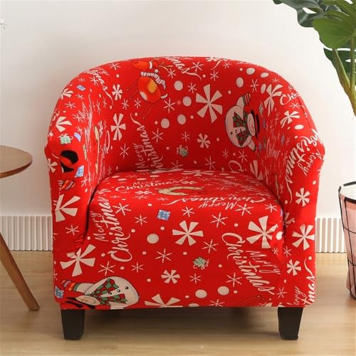 Hearda Weihnachten Sesselschoner 1-Teilig Sesselbezug, Stretch Spandex Sesselüberwurf Weiches Modern Sesselhusse,für Wohnzimmer Clubsessel Esszimmer Büro Sessel Bezug (Weihnachten)