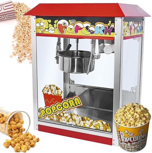 ylpddmm Palomitera,Máquina de Palomitas de maíz de sobremesa ，Noche de Cine y Navidad，Roja,55 x 41 x 74 cm