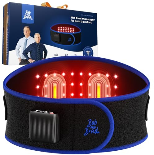 BOB AND BRAD ThermoRed Red Light Belt Heating Pad for Back, Back Massager with Heat & Infrared,Vibration Massage for Lower Back Cordless, Gifts