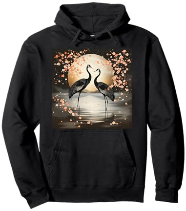 Dos Grullas Negras Sudadera con Capucha