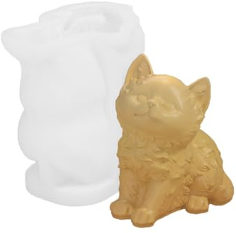 Stampo in Silicone a Forma di Gatto, Stampi in Silicone Animali 3D Gatto Seduto, Creazione Squishy, Stampo Fai Da Te per Resina Epossidica, Polimeri, Argilla, Gesso, Cera, Sapone