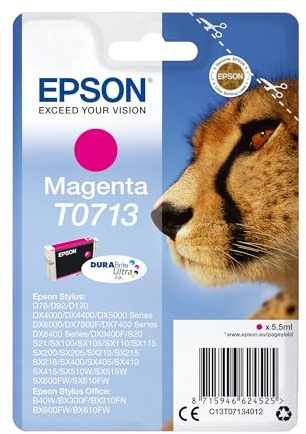Epson T071 Serie Ghepardo, Cartuccia Originale Getto d'Inchiostro DURABrite Ultra, Formato Standard, Magenta