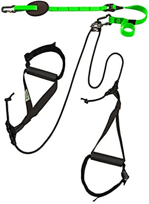 eaglefit - Premium Sling-Trainer „Allround“ für Zuhause & Unterwegs inkl. Umlenkrolle, Türanker, Poster - Schlingentrainer verstellbar 90-310cm zur Befestigung an Wand, Decke, Tür, Balken, Baum (grün)