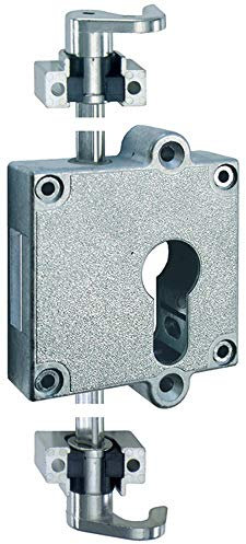 Gedotec Drehstangenschloss Schrank-Möbelschloss - RENO+ | Aufschraubschloss vernickelt | Möbelzylinder-Schloss Dornmaß: 40 mm | Riegelschloss für PZ-Zylinder | 1 Stück - Zylinderschloss für Drehtüren