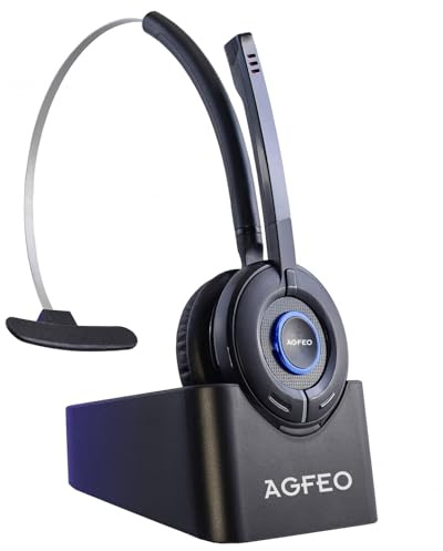 Agfeo 6101543 Monaural-Kopfhörer (DECT-Telefon, Monophon, Kopfband, Schwarz, 7 Stunden)