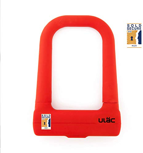 ULAC Stockholm Diebstahlsicherung Stahl U-Schloss, robust, rot