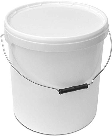 plasteo® 20 Liter Kunststoffeimer mit Deckel, 50 Stück, Luft- und wasserdicht, restlos entleerbar, 50er-Pack