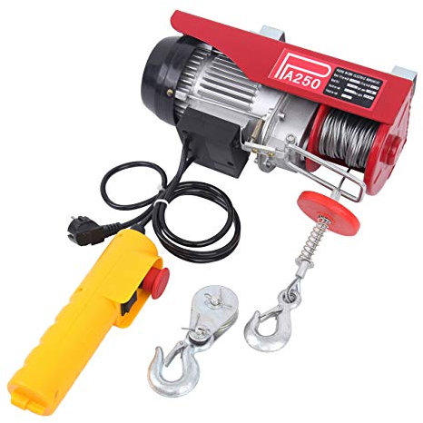 XinYun Palan Electrique 220V/550W, Treuil à Câble Electrique Treuil-Palan Auto Boutique Aérien Ascenseur, Crochet robuste en acier au manganèse (125kg - 250kg)
