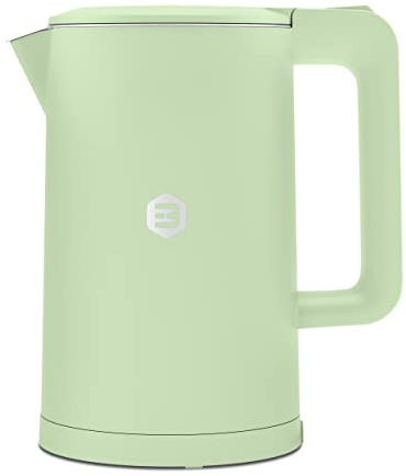 Balter Wasserkocher Edelstahl WK-4, 1,7 Liter, elektrischer Wasserkocher, Doppelwand Design, BPA frei, LED, Teekocher Kompakt, leise (Mint)