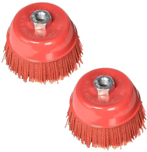 2 stycken grytborste trådborste vinkelslip nylon, trådborste borrmaskin krukborste, vinkelslip tillbehör, 75 mm nylonborste M14 x 2 för att ta bort rost metallpolering rengöring