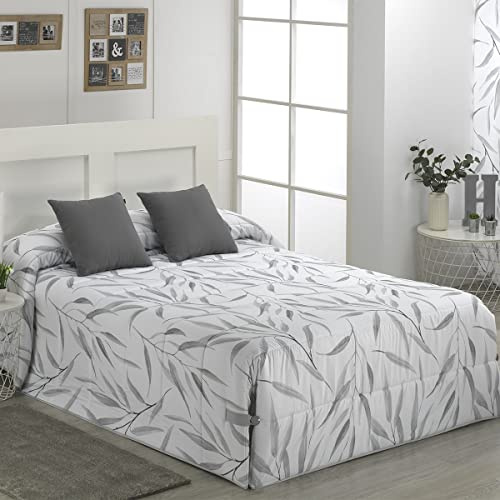 Lanovenanube Edredón Conforter Bambu Gris Cama 120, 250g Microfibra