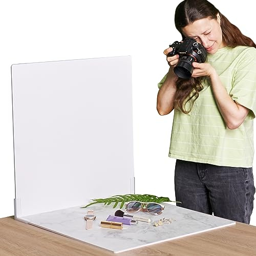 2 Pack Replica Surfaces Photo Backdrop Board | Realistic Photography Background for Food & Product | Marble & White | Flat Lay | Big