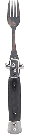 Portable Folding Camping Flatware - Reusable Stainless Steel Automatic Foldable Spring Fork for Family School
