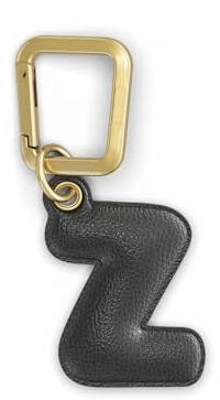 UNTAGS - Charm Buchstabe Z - Material mit Ledereffekt - Inklusive Goldener Metallschnalle - Schwarz