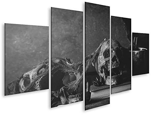 islandburner Prime Bild auf Leinwand Totenkopf Stillleben Fotografie Schwarz Weiß Bilder Wandbilder Poster