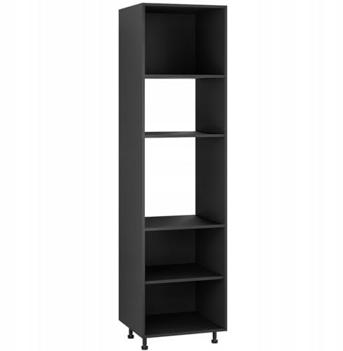 Laclar Unterschrank 60/230 für Backofen und Mikrowelle mit verstellbaren Füßen - Soft-Close-Scharniere und Zubehör - ideal zum Selbstaufbau - hohe Qualität - Schwarz