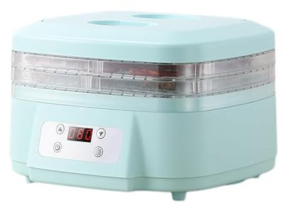Food Dehydrators, Mini 6 Tier Food Grade Dehydrator, with Adjustable Temp Control, 360° Hot Air Circulation, Quiet Operation, for Home Kitchen & DIY Snacks,Blue,3 layer