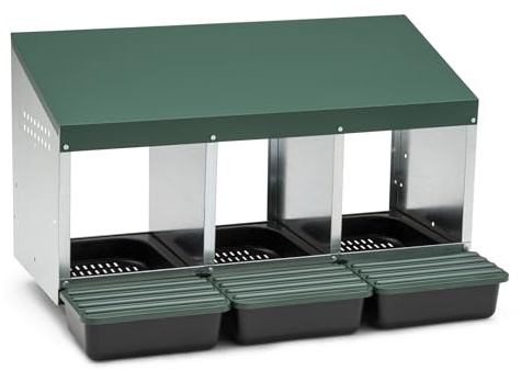 Agrarzone Legenest för höns 3 delar – robust kycklingläggest med uppsamlingsskål och ventilationsgaller – kycklingräcke rullbo för väggmontering