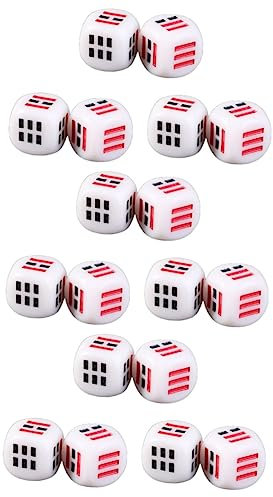 VICASKY 18 STK Klatsch würfel Anzahl Weissagung würfelt Requisiten Astrologie Würfel Feng-Shui-Ornament Beliebte Würfel Party Sachen wahrsagekarten tragbare Würfel ba gua würfel Acryl Weiß