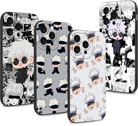 4 Pack Phone Case For Samsung S20 FE 5G/S20 Lite/S20 Fan Edition 6.5'', Anime Mini Gojo Satoru Itadori Yuji Cartoon Pattern Shockproof Soft Design Protection Cover for Children