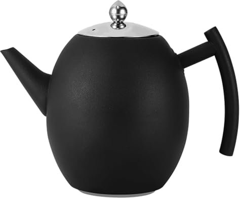 Théière noire en acier inoxydable 304 avec infuseur, cafetière à induction, bouilloire pour la maison, le restaurant, l'extérieur, 1,5 L/2 L