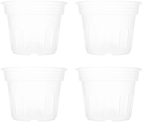 Pots de Plantation Transparents en Plastique pour Orchidées 4 Pièces