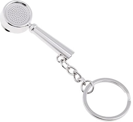 Coffee Tamper Keyring Key Chain Ring Coffee Accessories Silvery Portafilter 2x2x2cm