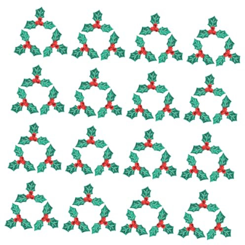 Ciieeo 1 Satz DIY Zubehör Bastelt Weihnachtsstechpalmenbeeren Dekorationen Rot Weihnachtsdeko Weihnachtsgirlande Weihnachtsbaum Blatt Stechpalme Beeren Ornamente Dekorative Blätter 100st